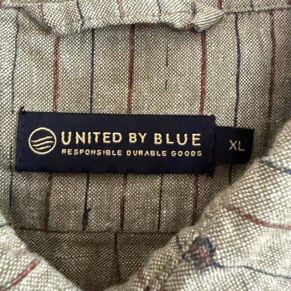UNITED BY BLUE | Cotton Hemp Button Down Shirt with Fishing Lure Pattern | XL - Picture 4 of 8